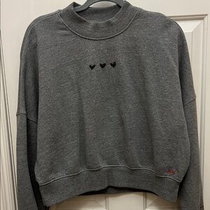 Spiritual Gangster Atticus Charcoal Gray Sweatshirt with Heart Detail